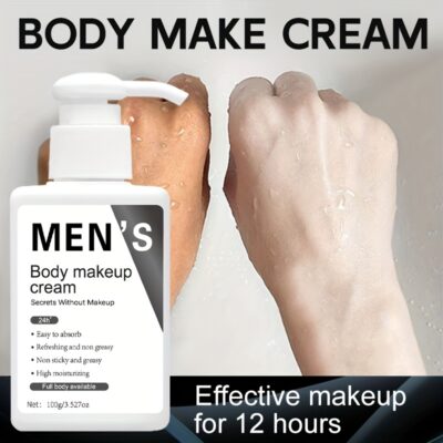 Men'S Light Beige Cream, Body Makeup Cream, Glow Cream, Rich in Collagen and Hyaluronic Acid, High Moisture and Absorbable, Refreshing Non-Greasy, Convenient for Dates and Work, Suitable for Full Body Use
