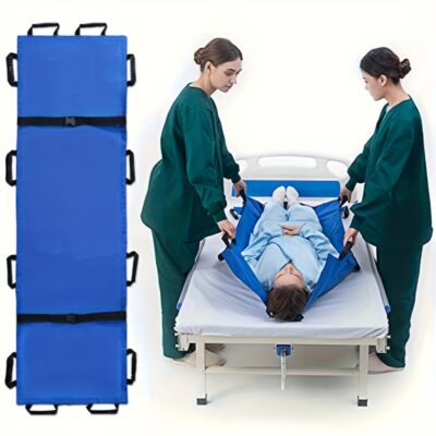 Portable Lightweight Stretcher with 12 Rubber Foam Handles, Foldable Stretcher for Emergency Transfer and Transportation of People and Animals, Easy Evacuation