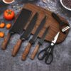 6pcs, Knife Set, Fat Handle, Wood Grain Covering, Kitchen Set, Knife With Melon Planing, Color Boxed, In Stock Wholesale - Image 5