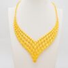 1 Set Luxury 24K Golden Plated Jewelry, Copper Crafted, Necklace, Earrings, Bracelet, Ring, for Women, Perfect for Wedding, Bridal, Party, Dubai, India, Nigeria, Morocco Style Accessories - Image 3