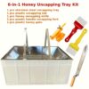 6-in-1 Honey Processing Set with Stainless Steel Honeycomb Frame, Plastic Honey Storage Box, Plastic Handle Honey Extractor, Wooden Handle Honey Knife, Plastic Honey Flow Spout - Ideal for Home Beekeeping and Honey Harvesting, Honey Harvesting Equipment | - Image 3