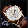 LIGE Elegant Moon Phase Calendar Quartz Watch for Teens & Adults - Rose Golden Zinc Alloy Case, Brown Faux Leather Strap, Luminous Dial, Business & Sports Style, Valentine'S Day Gift, Luxury Watch, Moon Phase Watch, Sophisticated Design, Highquality Craft - Image 13