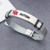 1pc Stainless Steel Medical Alert Bracelet, Adjustable With Red Caduceus Symbol, 10 Alert Options Including Type 2 Diabetes, Emergency ID Jewelry For Adults, Outdoor First Aid Wristband - Image 19