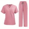 [:en]Ultra Quick-Dry V-Neck Scrub with Double-Layer Pockets for Doctors - ComfortMax, Ideal for Busy Shifts, Pink, Professional Medical Uniform, Scrubs for Adults[:ar]Ultra Quick-Dry V-Neck Scrub with Double-Layer Pockets for Doctors - ComfortMax, Ideal for Busy Shifts, Pink, Professional Medical Uniform, Scrubs for Adults[:] - Image 22