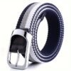 Fashionable Tri-Color Braided Belt - Comfortable, Stretchy Elastic Waistband with Oval Alloy Buckle for Men & Women, Casual, Wholesale - Image 8