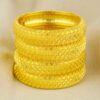 4pcs Bohemian Sexy Style 24K Golden Plated Hollow Leaf Bangle Set, Zinc Alloy, Perfect for Daily Wear & Gifting, Ideal for Thanksgiving, Birthday & Anniversary Presents for Mother and Wife Girlfriend - Image 9