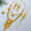 1 necklace + 1 bracelet + 1 pair of earrings + 1 ring Arabic-style long bridal jewelry set with multi-layer tassel design, perfect for daily wear or party accessories, ideal as a gift for engagement/wedding jewelry - Image 2