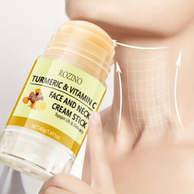 40g Turmeric Vitamin C Neck Cream stick, moisturizing care, the appearance of fine lines, wrinkles, neck wrinkles, Leave Light Beige looking healthy, smooth, and with a youthful glow, make Light Beige younger-looking, skincare, Face cream