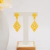 1 Set Luxury 24K Golden Plated Jewelry, Copper Crafted, Necklace, Earrings, Bracelet, Ring, for Women, Perfect for Wedding, Bridal, Party, Dubai, India, Nigeria, Morocco Style Accessories - Image 4