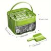 A portable tray that can make 25/50 cubes, equipped with an easy-press lid and dual-layer two-in-one cube storage tray. Suitable storing cubes in refrigerator pairing with coffee and cold - Image 3