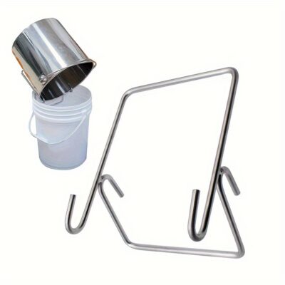 Glorious Future Stainless Steel Honey Bucket Stand, Heavy-Duty Beekeeping Equipment, Garden & Lawn Farming Accessory, Honey Processing Pump Holder