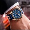 Men's Luxury Quartz Watch - Elegant Blue & Golden dress wristwatch with, Non, for Formal & Casual Attire - Ideal Father's Day Gift in Luxury Box Packaging, Sophisticated Design, Shockresistant Build, Silicone Strap Watch, Professional Timepiece, Modern Wr - Image 8