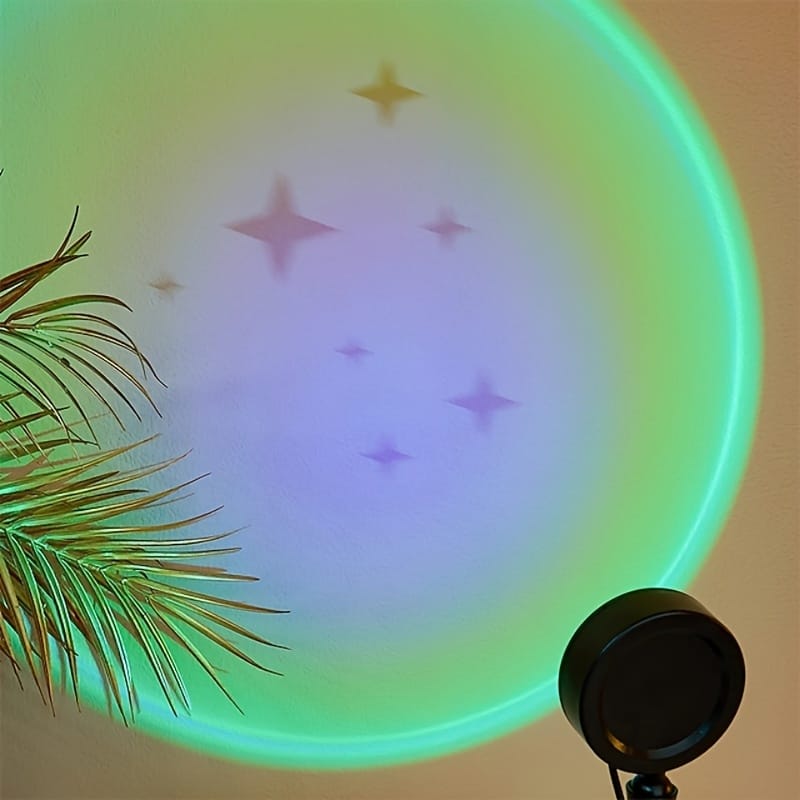 AHFECTNY USB-Powered Sunset Projection Lamp with 16 Color Options, 360° Rotating Night Light & Remote Control for Bedroom, Party, or Wedding Decor, Bedroom Night Light | Versatile Lighting Solution | Sleek Metal Finish - Image 9