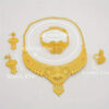 Luxury 24K Golden Plated Zinc Alloy Jewelry Set, Dubai Style Necklace, Bracelet, Earrings, Ring for Women, African Nigerian Wedding Party Fashion Accessories, All-Season Elegant Gift - Image 3