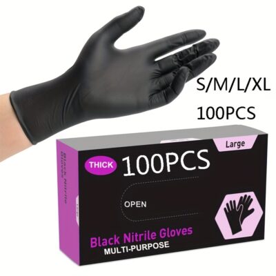 [:en]100pcs Black Nitrile Disposable Gloves, Suitable for Home Cleaning, Tattooing, Nail Care, Household, Salon Use, Waterproof Disposable Gloves, Left and Right Hand Universal[:ar]100pcs Black Nitrile Disposable Gloves, Suitable for Home Cleaning, Tattooing, Nail Care, Household, Salon Use, Waterproof Disposable Gloves, Left and Right Hand Universal[:]