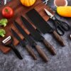 6pcs, Knife Set, Fat Handle, Wood Grain Covering, Kitchen Set, Knife With Melon Planing, Color Boxed, In Stock Wholesale - Image 4