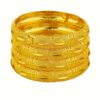 4pcs Luxury 24K Golden Plated Bangle Set, Arabian Style Copper Bangles, Open Cuff Design, Fashion Jewelry for Women, with for Weddings, Parties, and Gift-Giving Occasions, Fits All Seasons - Image 4