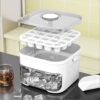 A portable tray that can make 25/50 cubes, equipped with an easy-press lid and dual-layer two-in-one cube storage tray. Suitable storing cubes in refrigerator pairing with coffee and cold - Image 11
