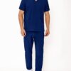 [:en]Men's Summer Fashion V-Neck Scrub Set with Multiple Pockets - Casual, Machine Washable Workwear for Medical Staff[:ar]Men's Summer Fashion V-Neck Scrub Set with Multiple Pockets - Casual, Machine Washable Workwear for Medical Staff[:] - Image 2