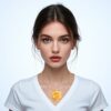 3pcs Latest Middle Eastern Fashion Luxury High-End Design 24K Golden Plated New Women's Flower Jewelry Set, Necklace Earrings Ring Set, Three-in-One Use: Can Be Used as Necklace, Brooch, Scarf Pin for Daily Wear, Ramadan Accessories, Suitable for Weddings - Image 8