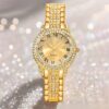 2pcs Elegant Women'S Watch Set, Alloy Case & Bracelet, Quartz Movement, Non-Rechargeable Battery, Gift Choice, Gift Set|Elegant Accessory|Quartz Movement - Image 3