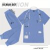 Hospital Scrubs Uniforms Overalls for Women Men - Regular Fit Drawstring Closure, Polyester Spandex, 3 Colors (Black/Blue/Green) - Professional Medical & Casual Wear, Scrub Sets, Scrub Top And Overalls - Image 4
