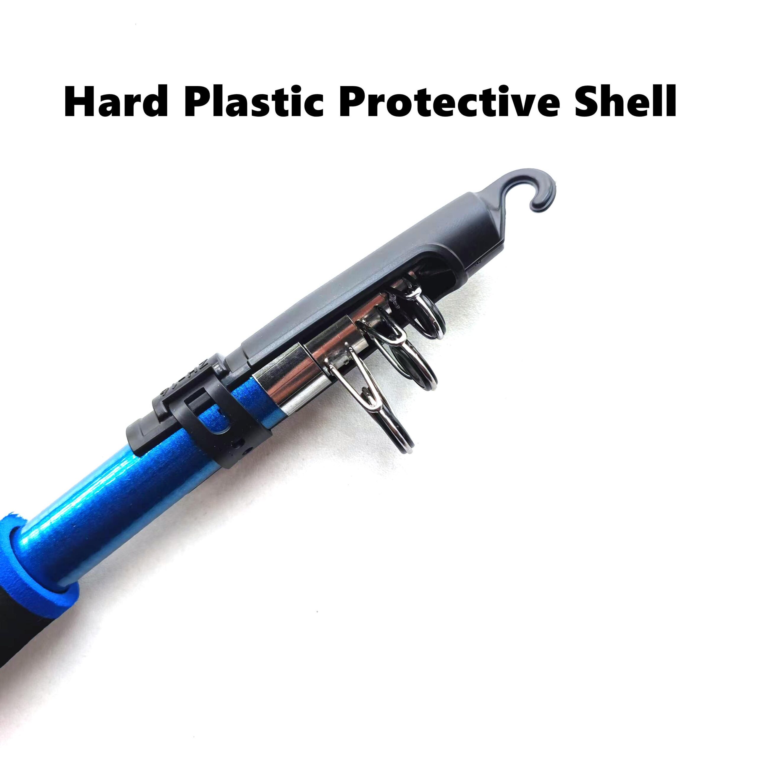 Telescopic Spincasting Fishing Rod Combo, 182.88cm Fiberglass Right-Handed, Fast Action, Light Power, 5.2:1 Spinning Reel with Lure Set, Blue - Image 4