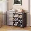 1 Set - Dustproof Foldable Shoe Display Rack with Non-Slip Base, Easy to Clean, Multi-Layer Storage Shelf for Shoes and Accessories - Image 3