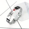 1pc Stainless Steel Medical Alert Bracelet, Adjustable With Red Caduceus Symbol, 10 Alert Options Including Type 2 Diabetes, Emergency ID Jewelry For Adults, Outdoor First Aid Wristband - Image 8
