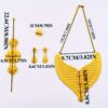 4pcs Middle Eastern Themed Set Earrings Rings Bracelet Necklace 24K Golden Plated Dubai Women's Wedding Jewelry - Image 7