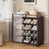 1 Set - Dustproof Foldable Shoe Display Rack with Non-Slip Base, Easy to Clean, Multi-Layer Storage Shelf for Shoes and Accessories - Image 5