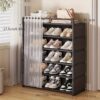 1 Set - Dustproof Foldable Shoe Display Rack with Non-Slip Base, Easy to Clean, Multi-Layer Storage Shelf for Shoes and Accessories - Image 7