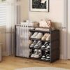 1 Set - Dustproof Foldable Shoe Display Rack with Non-Slip Base, Easy to Clean, Multi-Layer Storage Shelf for Shoes and Accessories - Image 4