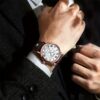 POEDAGAR waterproof and shockproof calendar leather quartz watch fashion students Korean version of young Swiss men's wristwatches wholesale. - Image 9