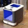 Modern White & Grey Automatic Cat Litter Box with Self-Cleaning System, Odor Control & Removable Lid - Sleek Rectangular Design for Modern Homes, Durable & Hygienic Pet Waste Management for Cats - Ideal Gift for Pet Owners, Small Cat Litter Box, Extra Lar - Image 12
