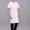 Unisex Solid White Knee Long Regular Fit Professional Lab Coat Shirt, With Short Sleeve, Button Down Placket And Dual Front Pockets, Suitable For Both Doctor And Nurse Work Wear - Image 6