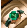 POEDAGAR Women's Elegant Quartz Watch, Vintage Style, Green Dial with Rose Golden Accents, PU Leather Strap, Casual Minimalist Design for Casual Attire - Image 13