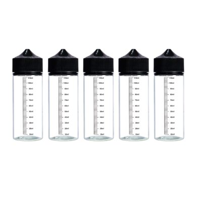 5pcs Clear Plastic Graduated Squeeze Dropper Bottles with Tamper-Proof Childproof Caps, Refillable for Oils & E-Liquids, PET Material, Easy-to-Read Measurements, Versatile & Leak-Proof Design