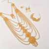 Exquisite Copper Golden plated for Weddings or festivals with Necklace Earrings Bracelet and Ring Women Jewelry Set - Image 3
