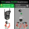 6K 9MP HD IP Camera Outdoor Three-Lens External WiFi Camera 4K/2K Dual Screen Security PTZ Cam Auto Tracking Surveillance iCSee - Image 4