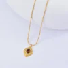 BJG0588N Factory Wholesale Stainless Steel Necklace Vintage tiger Eye Clavicle Chain Exquisite Sweater Necklace - Image 4