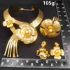 Zhuerrui Flower Choker Jewelry Sets Brass Italian Brand Gold Plated Fashion Jewelry Set Date Party Favors Jewellery Sets NH00047 - Image 2