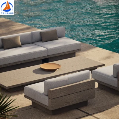 Wholesale Teak Special Outdoor Supply Kitchen Garden Set Solid Wood Outdoor Set with Table and Sofas