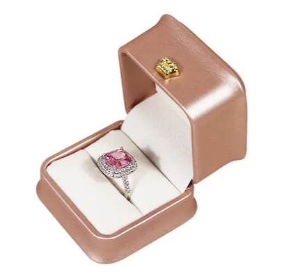 2023 Wholesale Custom logo Leather PU Crown Red Single Jewelry Ring Package Boxes Ring Box - Image 5