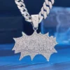 Wholesale Hip Hop Iced Out BOM Letter Pendant with Cuban Link Chain for Men Women Cool Street Accessory - Image 4