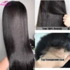 13x6 Straight Lace Front Wig Brazilian Straight Human Hair Wigs 4x4 Transparent Lace Closure Frontal Wigs For Women 180% Demsity - Image 3