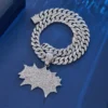 Wholesale Hip Hop Iced Out BOM Letter Pendant with Cuban Link Chain for Men Women Cool Street Accessory - Image 2