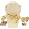 Hot Selling Flower Jewelry Set Original 24K Gold Plated Women's Necklace Jewelry Set High Quality Fashion Banquet Set - Image 2