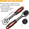 46-Pieces 1/4 Inch Drive Socket Ratchet Wrench Set Metric Bit Socket Extension Bar Hand Tools Case Pack Auto Repair Garden Use - Image 4