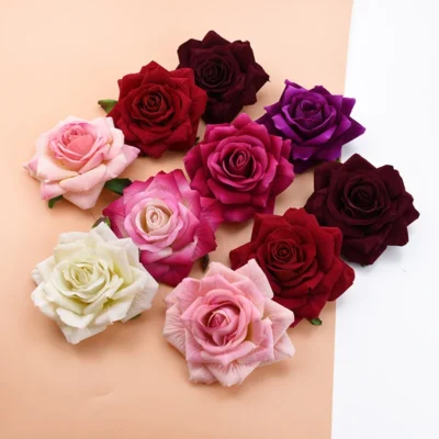 10Pcs 10CM Roses Head Wedding Decorative Plants Wall Diy Valentine's  Decorations for Home Bride Brooch Artificial Flowers Cheap